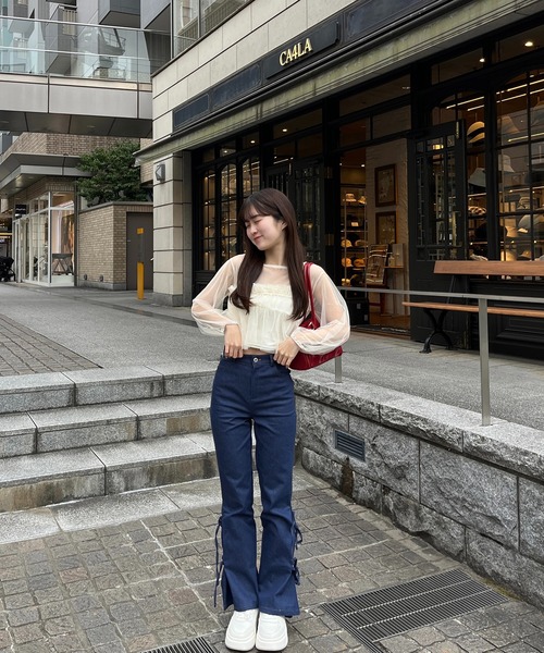 RiLi STORE ダブルボタンデニムミニワンピ