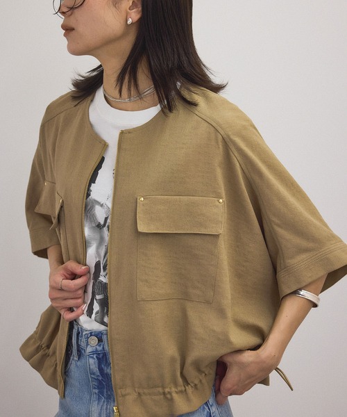 ADAM ET ROPE ショートシャツブルゾン ADAM ET ROPÉ FEMME(アダム エ ロペ ファム) / 【WEB限定