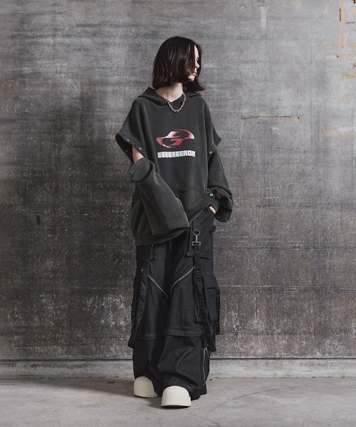【ERAR】3wayルーズシルエットハイギミックサスペンダーカーゴデニムパンツ ERAR | 【ERAR】3wayルーズシルエットハイギミックサスペンダーカーゴ
