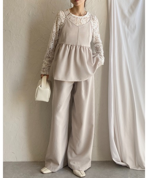 センタージッパーハイウエストサロペット She s Closet シーズクローゼット の フロントジップハイ
