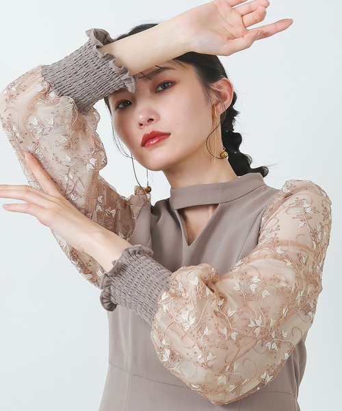 KANA | 刺繍 シアー トライアングルデザイン エンブロイダリー