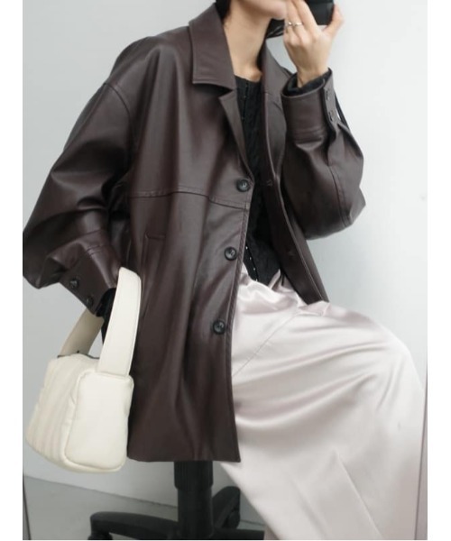 STYLEMIXER | 【大人気】フェイクレザージャケット 秋服/冬服 - Buyee