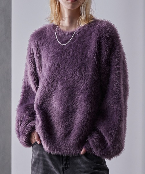 LOOSE/ルース | プラッシュシャギーニット/グラデーション/ボーダー