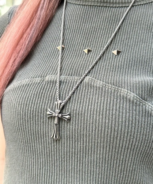 JAM HOME MADE | ダブルフェザー & ダイヤモンド ネックレス シルバー