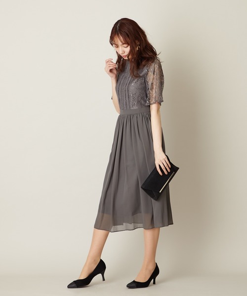 Aimer はしごレース シフォンギャザースカートワンピース 結婚式 2次会 Buyee日本代购服务 于zozotown购物 Bot Online