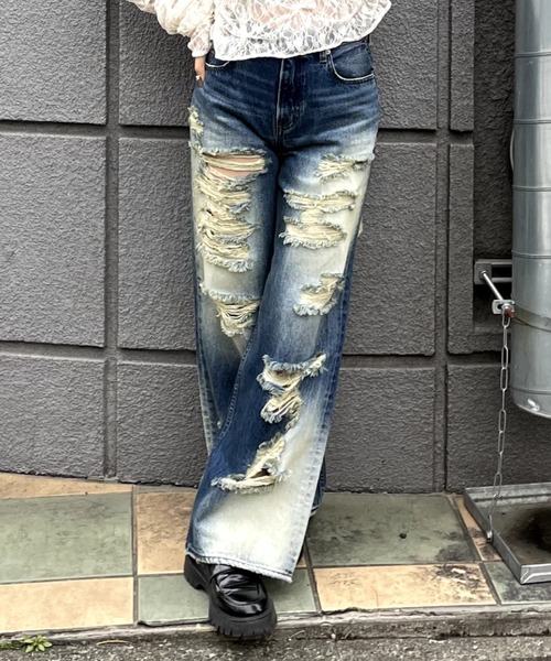 ⋆Lagua gem CRASH LOOSEY デニム セール】CRASH LOOSEY デニム（デニムパンツ）｜LAGUA GEM