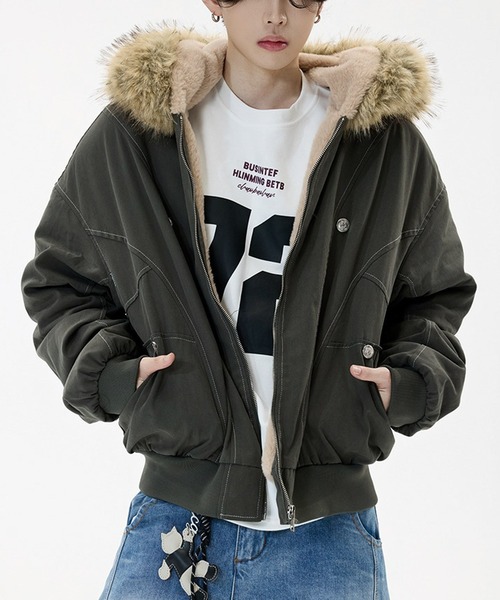 JOHNNY WOLF | LOUSSIER 2WAY ファー フード ミリタリー ビッグ