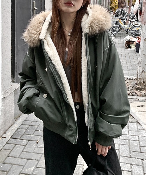 JOHNNY WOLF | LOUSSIER 2WAY ファー フード ミリタリー ビッグ