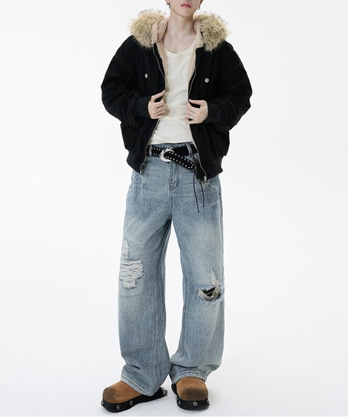 JOHNNY WOLF | LOUSSIER 2WAY ファー フード ミリタリー ビッグ