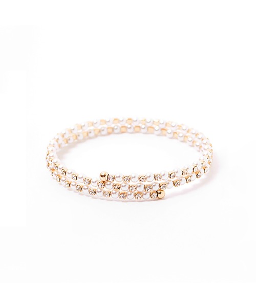 Girl 結婚式 お呼ばれ対応アクセサリー プチパール ラインストーンスパイラルブレスレット Buyee Layanan Belanja Online Belanja Di Zozotown