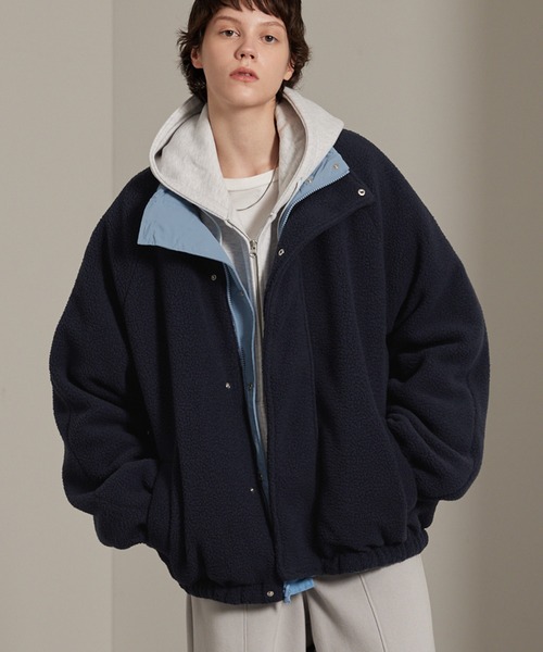 リバーシブル ナイロン×フリース オーバートラックブルゾン EMMA CLOTHES ブルゾン アウター リバーシブル ナイロン