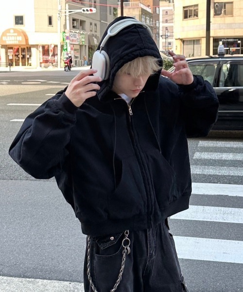 【Chikashitsu +】cropped hoodedworkblouson CHIKASHITSU + | 【Chikashitsu +】cropped hooded work blouson