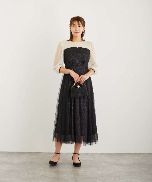 【美品】ドーリードール　ビスチェ風トップスラメチュールワンピース　オケージョン Dorry Doll（ドリードール）の「ビスチェ風トップス ラメ