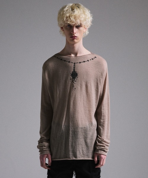 GRANCY | 【GRANCY】Print Design Sheer Knit / プリントデザイン