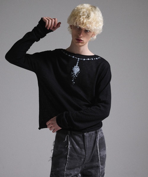 GRANCY | 【GRANCY】Print Design Sheer Knit / プリントデザイン