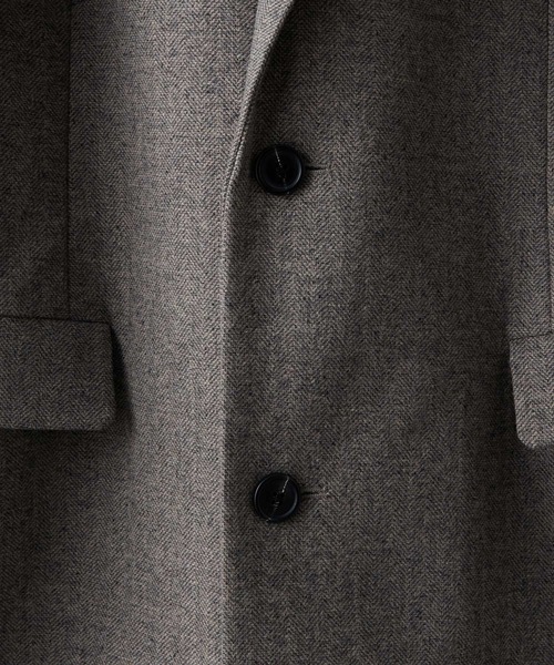 CLEL | 【CLEL】Wool Blend Herringbone Tweed Coat / ウールブレンド