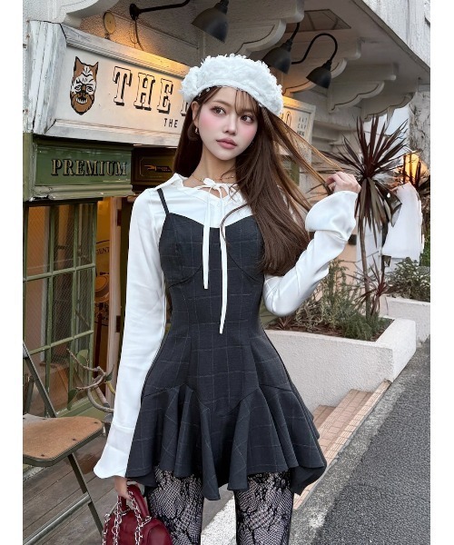 MERRY JENNY | チェックホイップクリームミニワンピース - Buyee, an