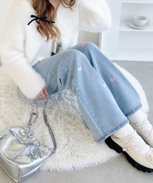 LOUEME | ハート刺繍デザインデニムパンツ - Buyee 通販購入
