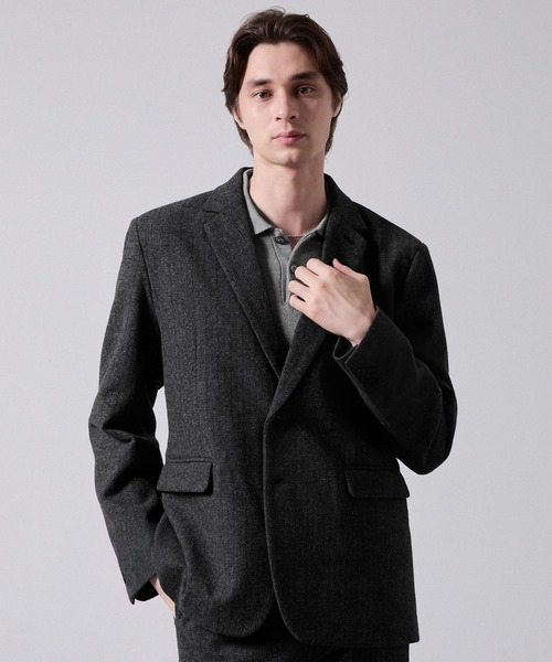 CLEL（クレイル）の「CLELWool CLEL ウールブレンド ヘリンボーン 