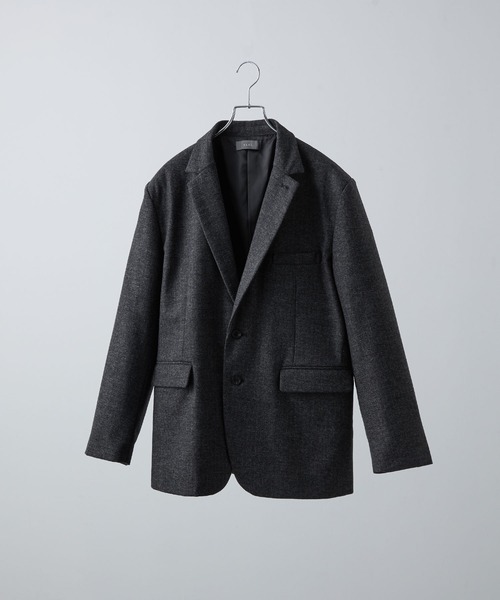 CLEL | 【CLEL】Wool Blend Herringbone Tweed Tailored Jacket 