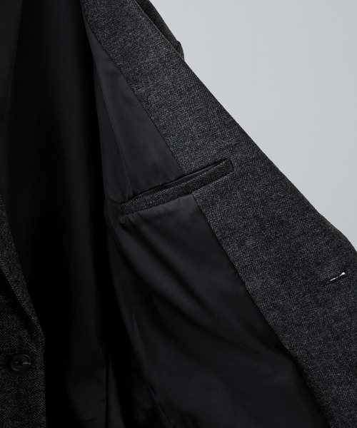 CLEL | 【CLEL】Wool Blend Herringbone Tweed Tailored Jacket