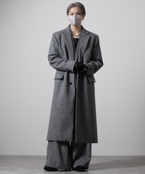 CLEL | 【CLEL】Wool Blend Herringbone Tweed Tailored Jacket