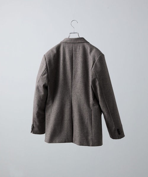 CLEL | 【CLEL】Wool Blend Herringbone Tweed Tailored Jacket