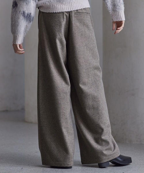 CLEL | 【CLEL】Wool Blend Herringbone Tweed 3D Pants / ウール CLEL | 【CLEL】Wool Blend Herringbone Tweed 3D Pants / ウール