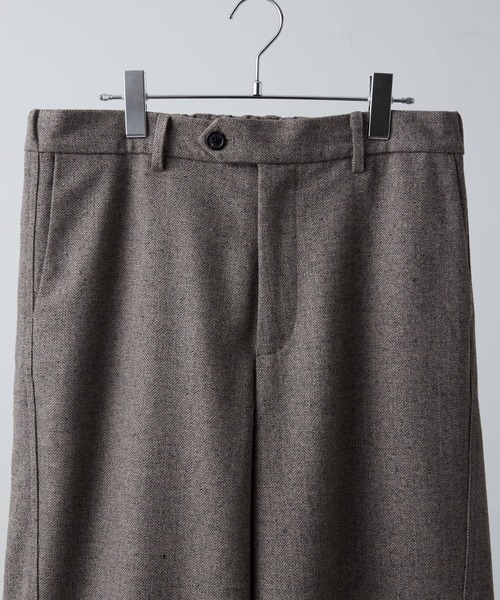 CLEL | 【CLEL】Wool Blend Herringbone Tweed 3D Pants / ウール