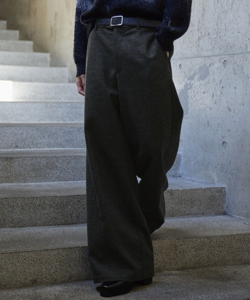 CLEL | 【CLEL】Wool Blend Herringbone Tweed 3D Pants / ウール