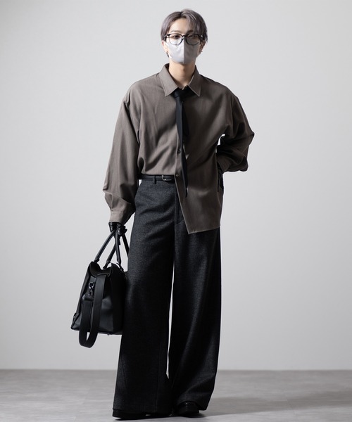 CLEL | 【CLEL】Wool Blend Herringbone Tweed 3D Pants / ウール