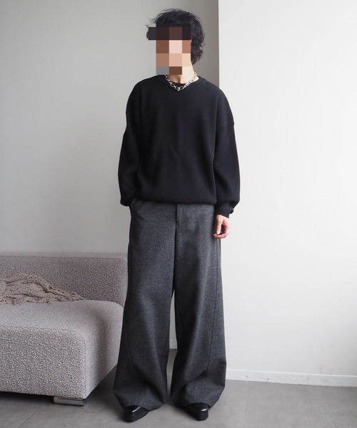 CLEL | 【CLEL】Wool Blend Herringbone Tweed 3D Pants / ウール CLEL | 【CLEL】Wool Blend Herringbone Tweed 3D Pants / ウール