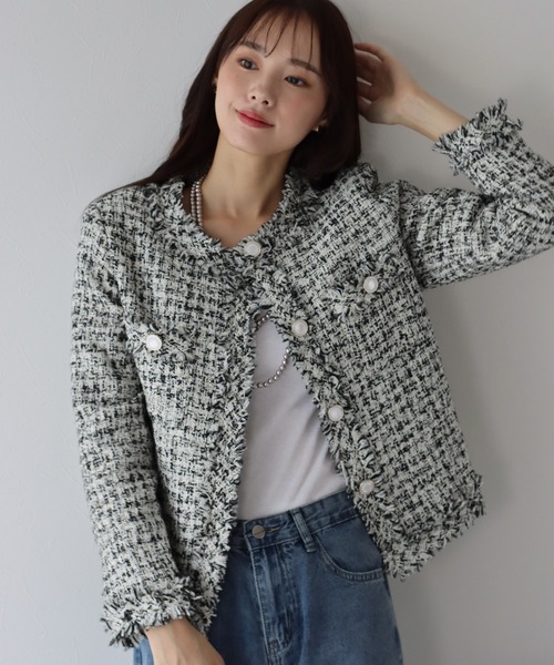 パールボタンツイードジャケット パールボタンツイードジャケット – BLUE ONLINE