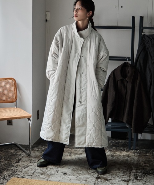 ETOLL. | キルティング切替オフラインロングコート - Buyee, an Online
