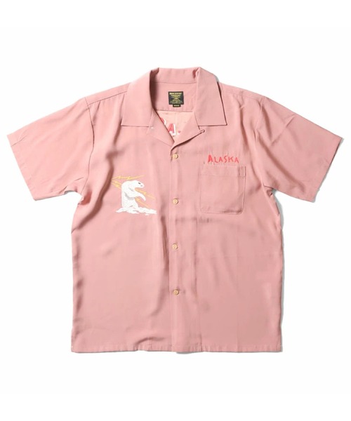 最終価格　HOUSTON スカシャツ（ALASKA） L アラスカ HOUSTON | ［HOUSTON ヒューストン］ALASKA EMB SOUVENIR S/S