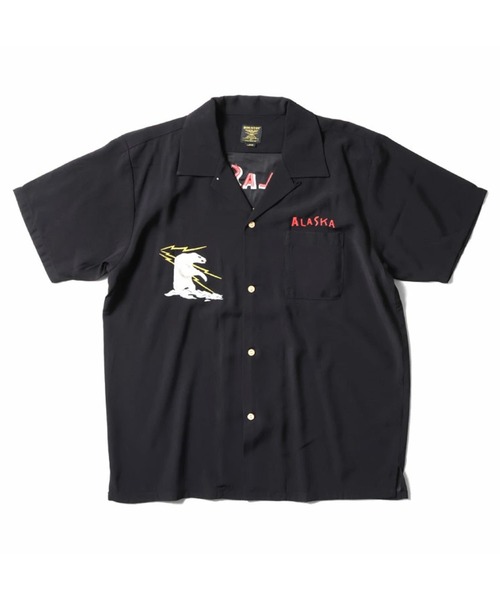 最終価格　HOUSTON スカシャツ（ALASKA） L アラスカ HOUSTON | ［HOUSTON ヒューストン］ALASKA EMB SOUVENIR S/S