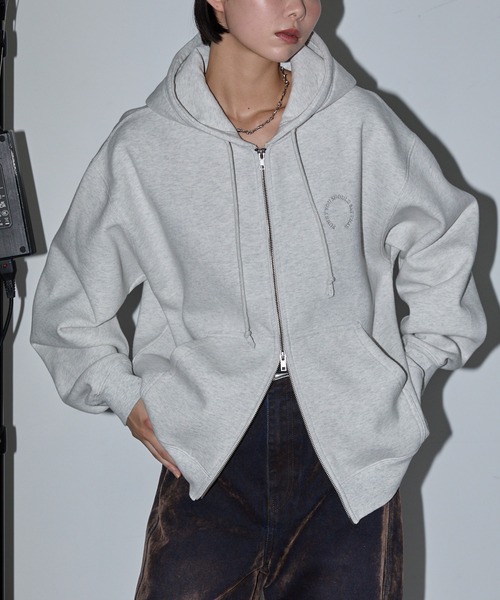 ANCHOR SMITH | ヴィンテージ加工サークルロゴ刺繍 ダブルジップ