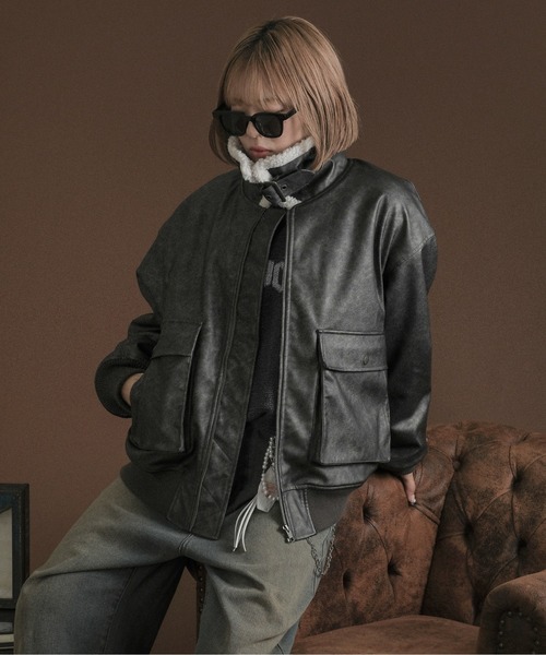 SEDACLE | 裏ボア合皮ブルゾン - Buyee, an Online Proxy Shopping