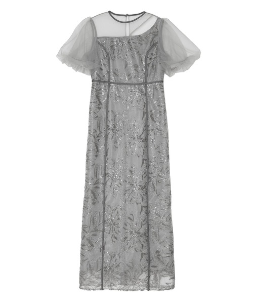 LEJA | 【LEJA】アシンメトリーシアーフラワードレスワンピース美脚