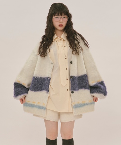 LOIN NUIT | nuance design knit cardigan / ニュアンスデザインニット