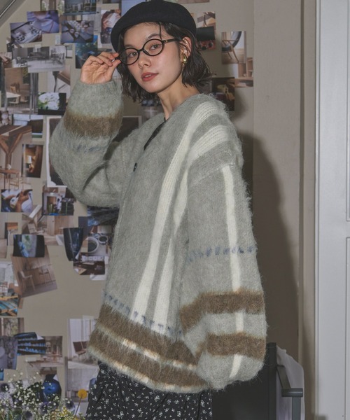 LOIN NUIT | nuance design knit cardigan / ニュアンスデザインニット