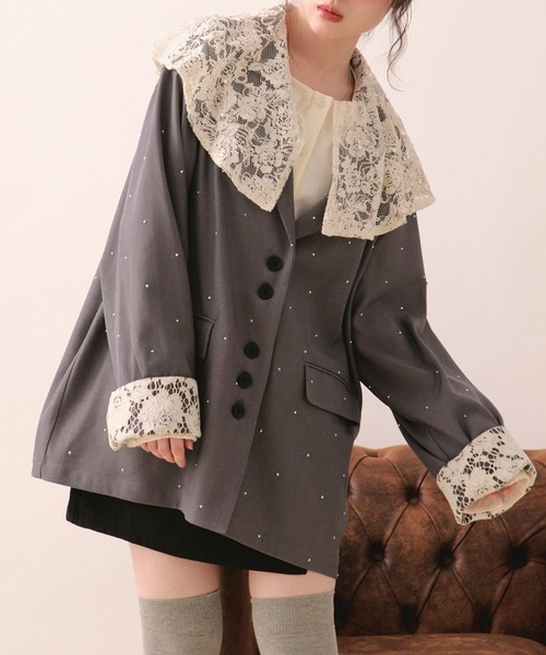 新品 loin nuit nuance button lace jacket LOIN NUIT | nuance button lace jacket / ニュアンスボタンレース