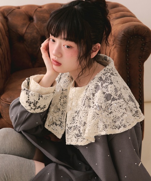 LOIN NUIT | nuance button lace jacket / ニュアンスボタンレース