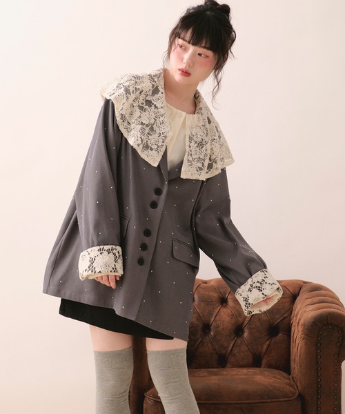 loin nuit ニュアンスボタンレースジャケット LOIN NUIT | nuance button lace jacket / ニュアンスボタンレース