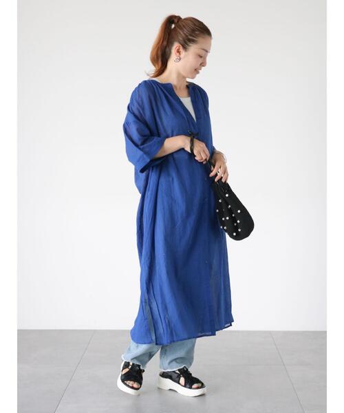 argue COTTON LINEN FRENCH VINTAGEロングワンピ argue COTTON LINEN FRENCH VINTAGEロングワンピ