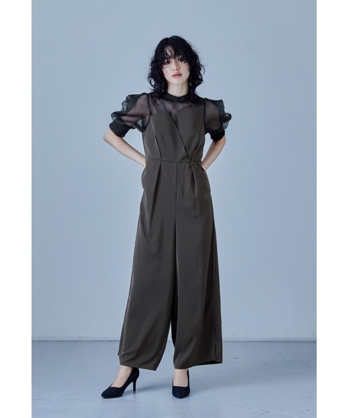 ♡niana スタンドアウトカラーオールインパンツ ブラック Mサイズ