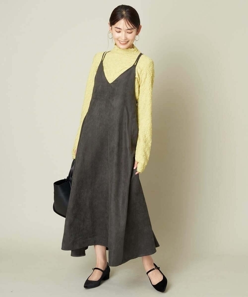 Pal elfy クラシカルシャツレイヤードワンピース チャコールグレー Pal elfy ワンピース クラシカルシャツレイヤードワンピース