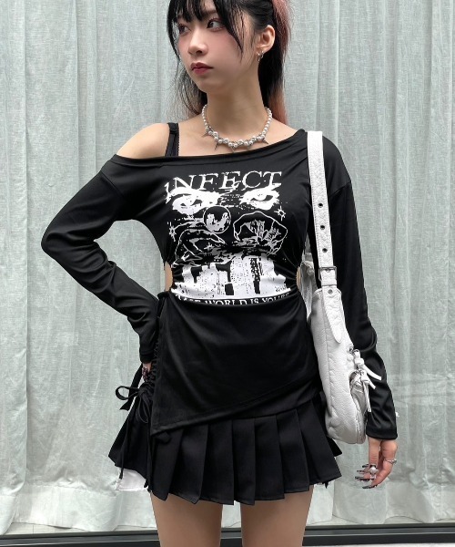 トップス yu XU | 【XU】one shoulder print tops - Buyee, an Online Proxy