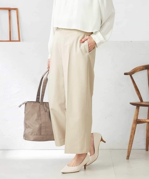 ウォッシャブル/ストレッチ/防シワ/UV/形態安定 ワイドパンツ GeeRA