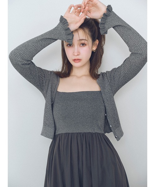 LILY BROWN フリルスリーブカーディガン/ハンドウォッシャブル LILY BROWN カーディガン 「WEB限定カラー」フリルスリーブ